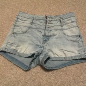 High waisted jean shorts